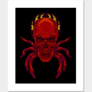 Creepy skull spider Posters and Art